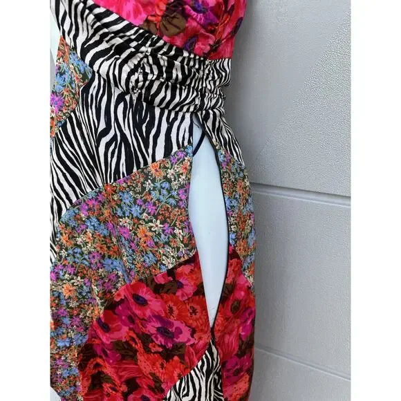 NWT For Love & Lemons Rita Cut Out Patchwork Maxi Dress Women’s Size S Festival - Picture 11 of 16